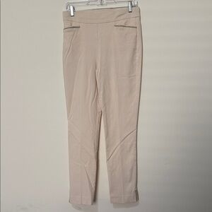 Chicos cream dress pants with silver trim, size 0.5 Tall (6 T)